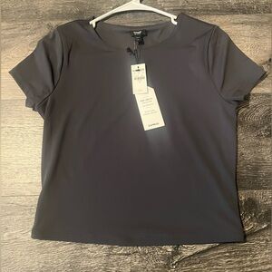 NWT Express crop shirt size medium navy color